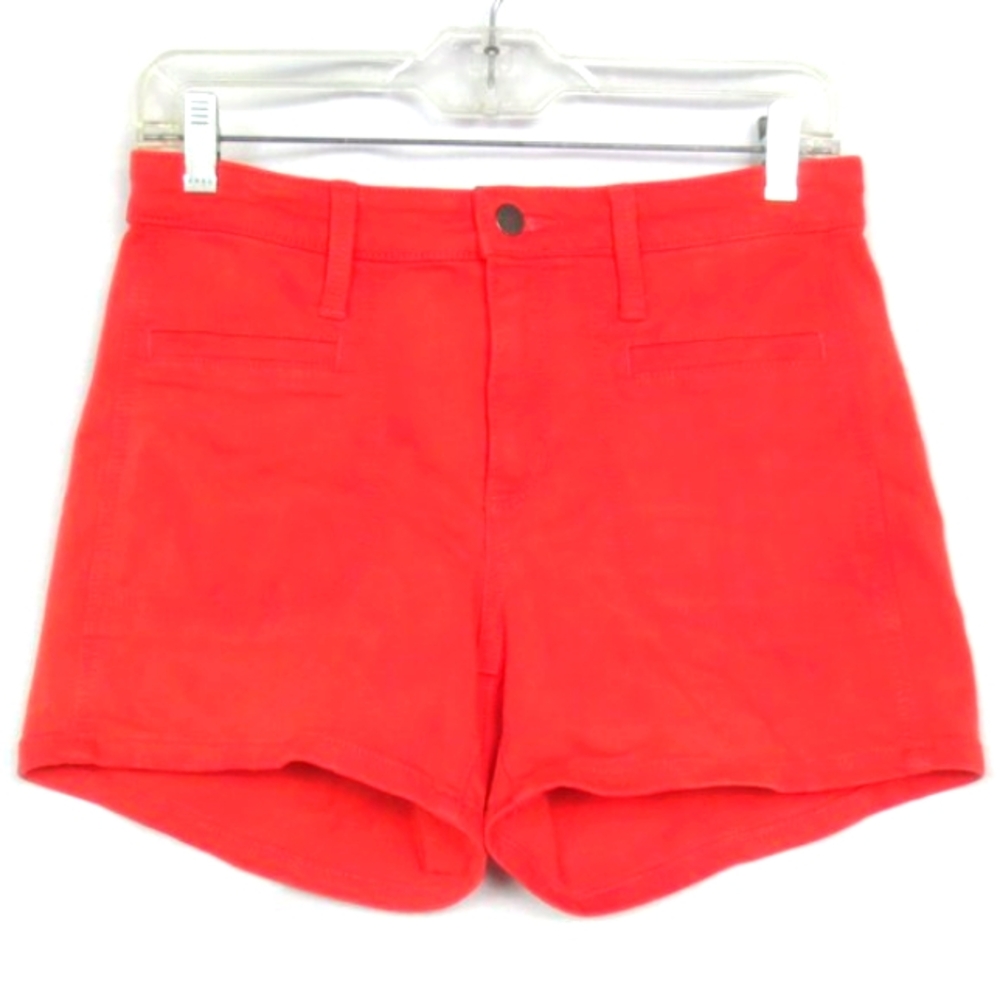 Universal Threads Shorts Deep Coral Stretch Cotton Denim High Rise Midi Size 2